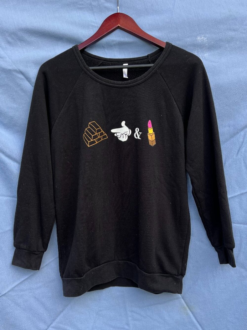Crooks & Castles Gold Guns and Glamour Crewneck Sweatshirt Black Men’s L